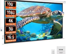 Motorized Projector Screen 100 inch 16:9 4K 1080 HD