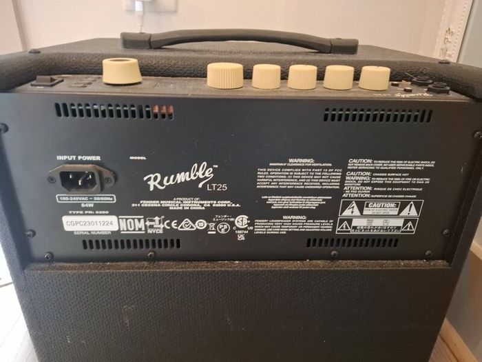 Bass guitar with case and amp