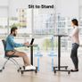 65x45 cm Mobile Standing Desk with 4 Rolling Castors Height Adjustable on Wheels Portable Stand Up Over-Bed Table for Living Room Bedroom Medical Use Ergonomic Space Saving Image 3