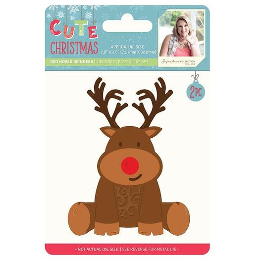Craft Cutting Dies - Cute Christmas Die set - RED NOSE REINDEER
