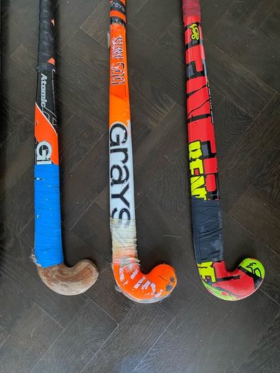 Hockey sticks;  bags & shin guards