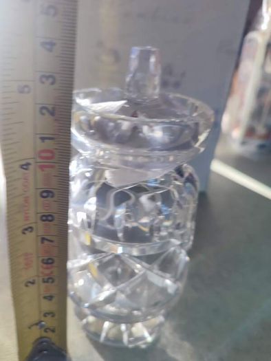Vtg Galway Lead Crystal Rathmore Footed Condiment Jar & Lid Honey Pot Clear RARE
