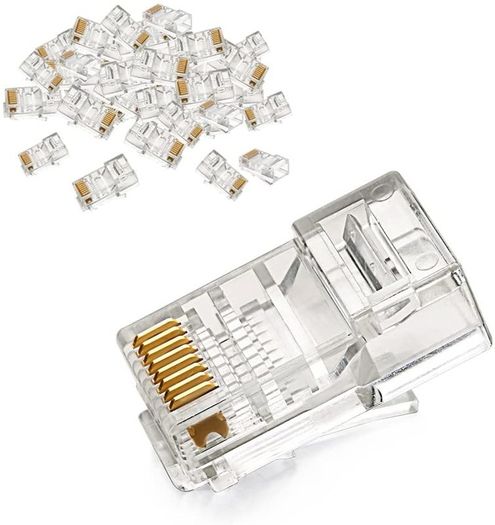 50x New RJ45 Cat5e LAN Cable Crimp End Network Ethernet Internet Connector #875