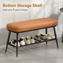 PU Leather Shoe Storage Bench Image 6