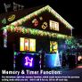 Icicle Lights Outdoor, 1216 LED 30m/98.5ft Christmas Lights Waterproof Fairy Lights Plug in String Lights with 8 Modes Clear Cable Holiday Lighting for Window/Garden/Party (Red & Green) Image 3