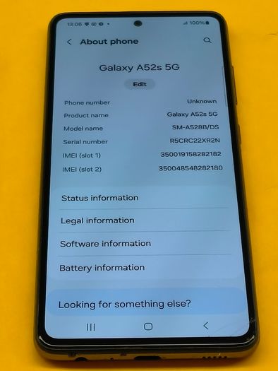 Samsung Galaxy A52s 5G 128GB Dual Sim Unlocked Black (LCD Has A small Crack)