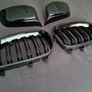BMW 5 Series E60 E61 Black Kidney Grilles & Mirror Covers Set Brand New Image 2