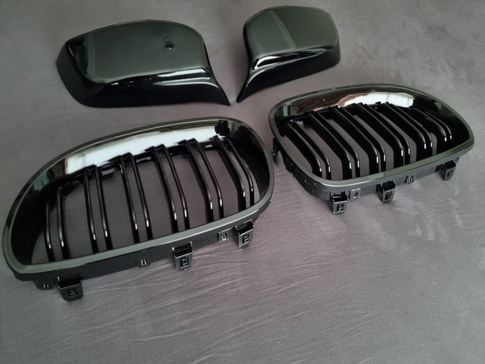 BMW 5 Series E60 E61 Kidney Grilles & Mirror Covers Set Brand New