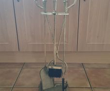 Classic brass fireplace accessories set