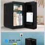 Enventor Mini Fridge 6 Litre, 8 Can Mini Fridges for Bedrooms, AC+12V DC Power Cooler & Warmer, Portable Small Fridge for Car, Travel, Home/Skincare, Makeup, Cosmetics/Drinks, Fruit, Food, Black Image 2