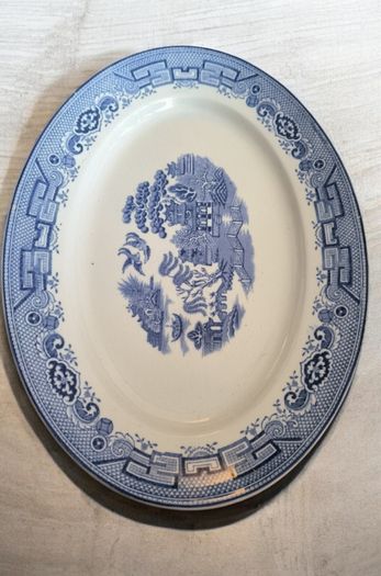 Collection of Antique Victorian and Art Deco English Serving Platters Staffordshire