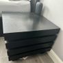 Coffee Table - Sturdy, solid, black, storage under, chome accents Image 2