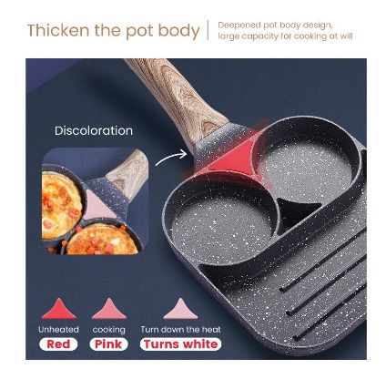 BRAND NEW 2 Hole durable Non-stick Omelet Pan pots with a thick bottom Cooking Pot Cookware