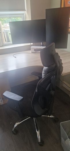 Complete Premium WFH Workstation (Electric Sit-Stand Desk, Dual Screens, Microsoft Dock & Chair)