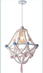 Pink and blue bead light chandelier