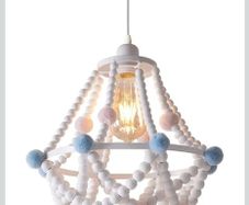 Pink and blue bead light chandelier