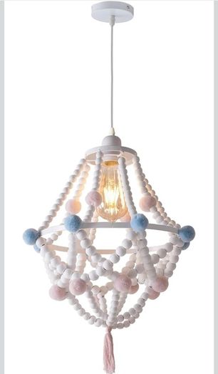 Pink and blue bead light chandelier