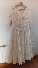 Lace Cream Wedding Dress handmade
