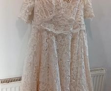 Lace Cream Wedding Dress handmade