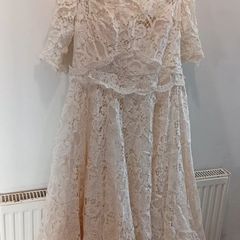 Lace Cream Wedding Dress handmade