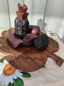 Vintage Carved Wood Fruit