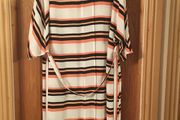 Cold shoulder coral stripe dress Size 18
