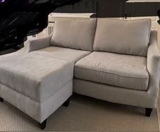 Grey Sofa and matching footstool