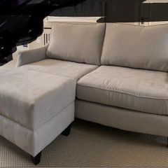 Grey Sofa and matching footstool