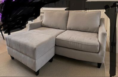 Grey Sofa and matching footstool