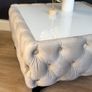 Velvet coffee table with metal legs Image 3