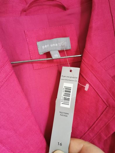 BNWT - PER UNA fuchsia linen blazer UK 16