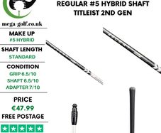 Mitsubishi Aldila Ascent 50 HY Regular #5 Hybrid Shaft / Titleist 2nd Gen