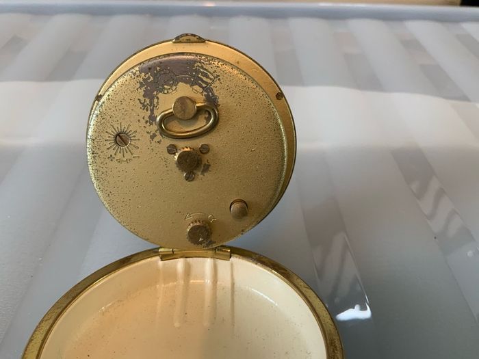 Clock, figures, Display Cabinet