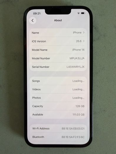 iPhone 14, Midnight 128GB, dual eSIM
