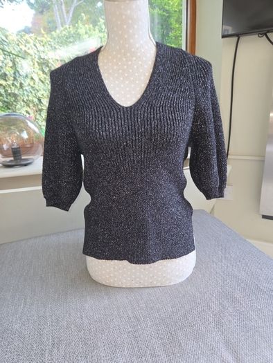 Next black and silver ribbed dressy knit bnwot uk 8-10