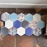 Multi pattern Blue Hex  Tile Image 2