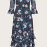 Monsoon Size 24 Navy Dress with Floral Print Image 6