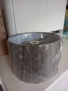 Grey velvet lampshade
