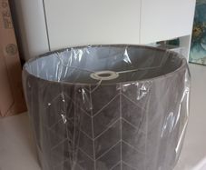 Grey velvet lampshade