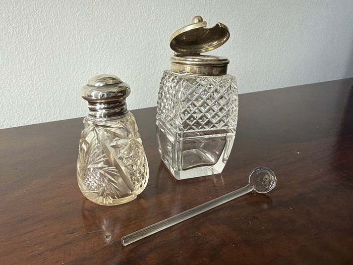 Vintage Cut Glass Perfume & Dressing Table Set