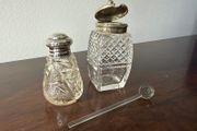 Vintage Cut Glass Perfume &amp; Dressing Table Set