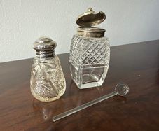 Vintage Cut Glass Perfume & Dressing Table Set