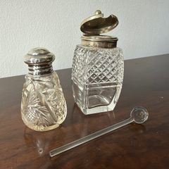 Vintage Cut Glass Perfume & Dressing Table Set