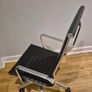 Eames Style Ribbed High Back Office Chair - Black & Chrome Image 3