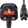 PXTNB3SUK1M 1m Laptop Power Cord - 3 Slot for UK - BS-1363 to C5 Clover Leaf Power Cable Lead, Black Image 5