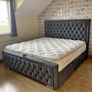New Ottoman Upholstered Bed, Double Bed with Hydraulic Lifting Bar, Height Adjustable Padded Headboard, Metal Slatted Frame, Youth Bed, Adult Bed Image 7