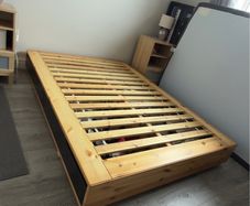 Solid Wood Double Storage Bed