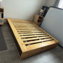 Solid Wood Double Storage Bed
