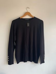 Ladies black crewneck sweater plus size - New