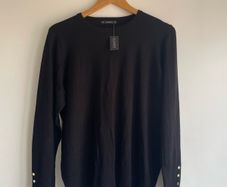 Ladies black crewneck sweater plus size - New